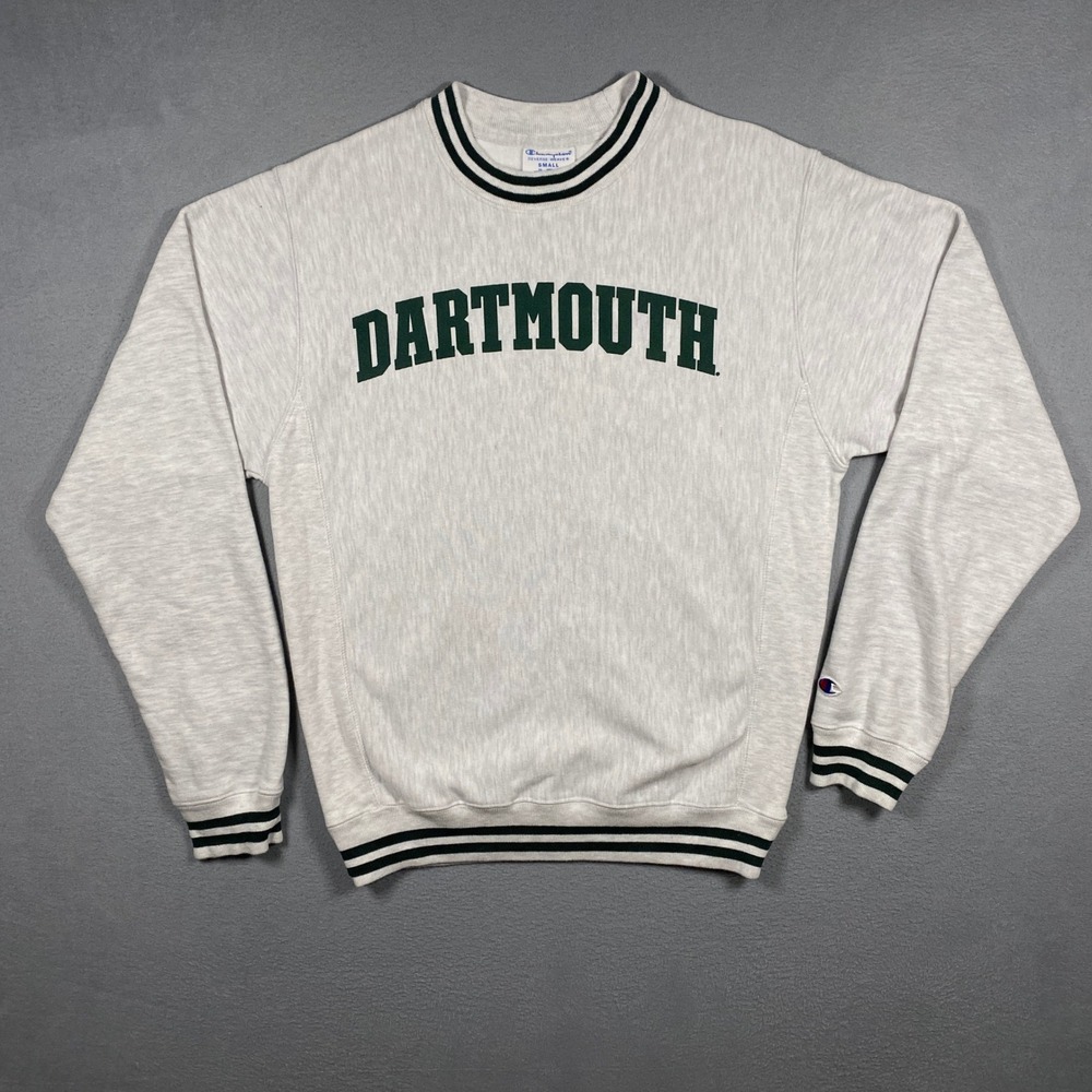 Champion Sweatshirt Mens Small Gray Dartmouth Reverse Weave Crewneck Striped